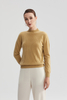 Seamless Round Neck Line Pattern Pure Cashmere Sweater