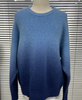 Men's Round Neck Blue Pure Cotton Pullover
