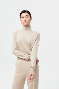 Women's Cashmere Turtleneck Long Sleeve Pullover