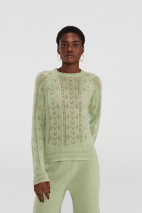 Lightweight Cashmere Sweater with Openwork Design