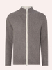 Men’S Pure Cashmere 12 Gauge Zipper Cadigan With Small Ribs