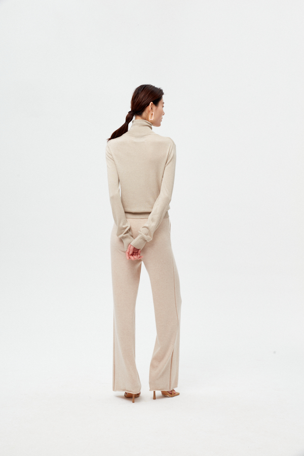 Women's Cashmere Turtleneck Long Sleeve Pullover