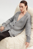 Grey Knit Long-sleeves Cardigan