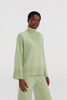 Oversized Light Green Turtleneck Knit Sweater