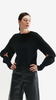 Fashion Design Black Cashmere Crewneck Sweater