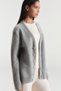 Women's Pure Cashmere V Neck Grey Cardigan