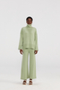 Oversized Light Green Turtleneck Knit Sweater