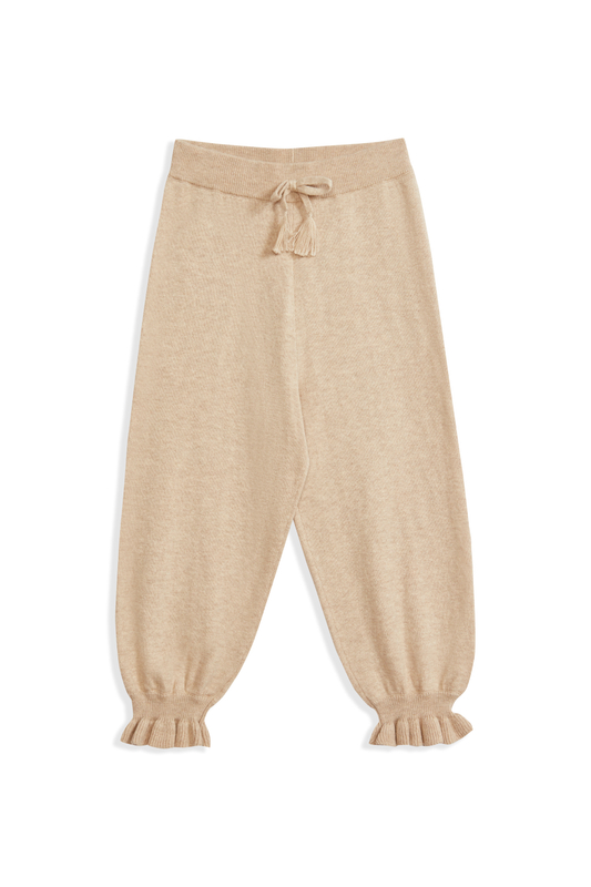 Beige Children's Knitted Long Pants 