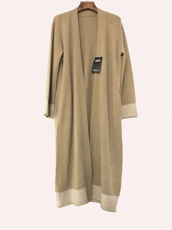 Wool Cashmere Mixed 7 Gauge Women’S Long Cardigan