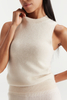 Women's White Pure Cashmere Tank Top 