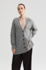 Grey Knit Long-sleeves Cardigan