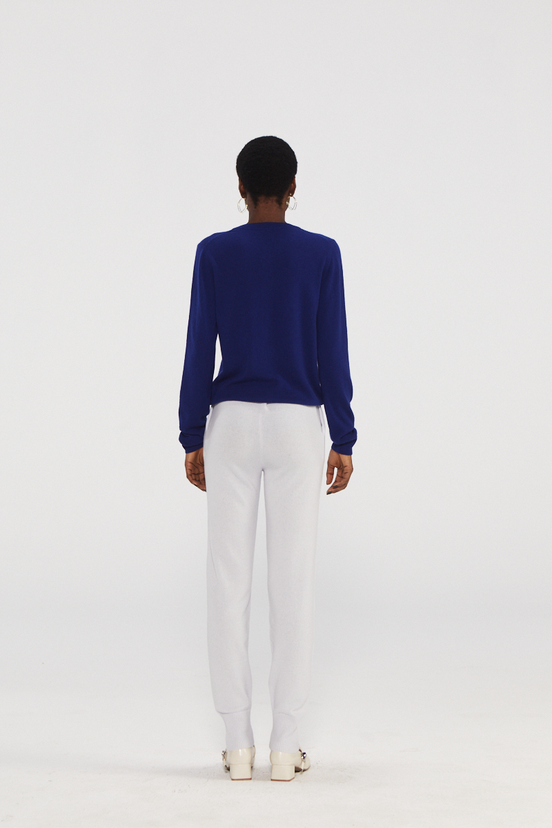 Premium Navy Cashmere Cardigan Sweater
