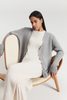 Women's Pure Cashmere V Neck Grey Cardigan
