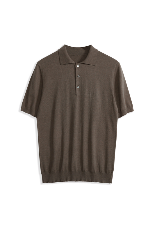 MEN'S SOILD COLOR POLO T-SHIRT SILK COTTON BLENDED