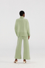 Oversized Light Green Turtleneck Knit Sweater