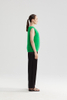 Bright Green Knit Round Collar Vest