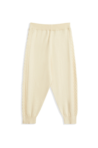 BOY'S COTTON CASHMERE FINE CABLE KNITTED PANTS