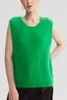 Bright Green Knit Round Collar Vest