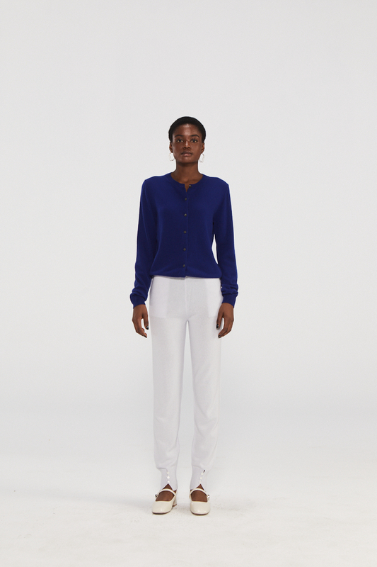 Premium Navy Cashmere Cardigan Sweater