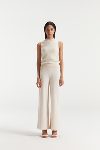 Women's White Pure Cashmere Tank Top 