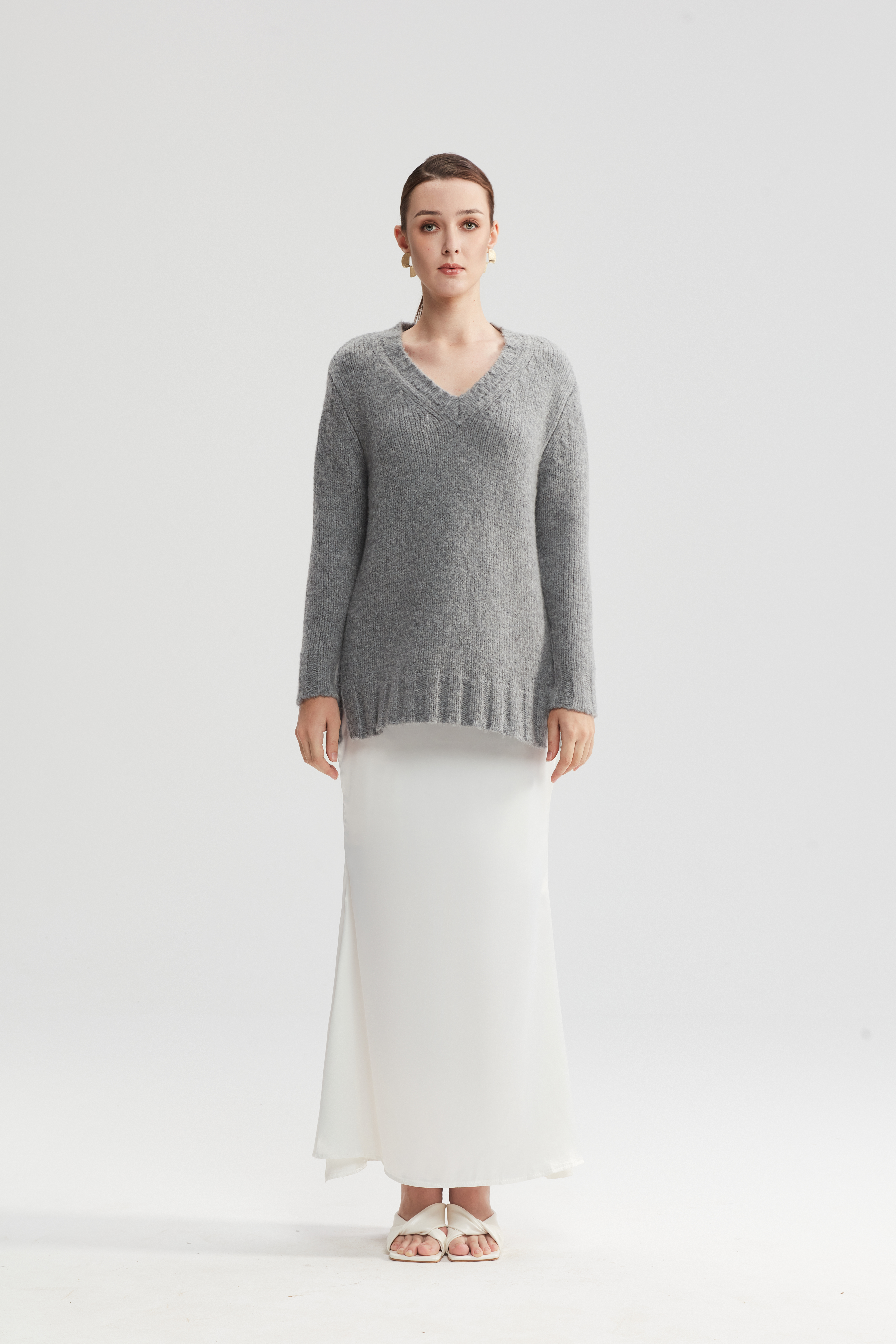 Women's V-Neck Wool and Cashmere Blend Pullover