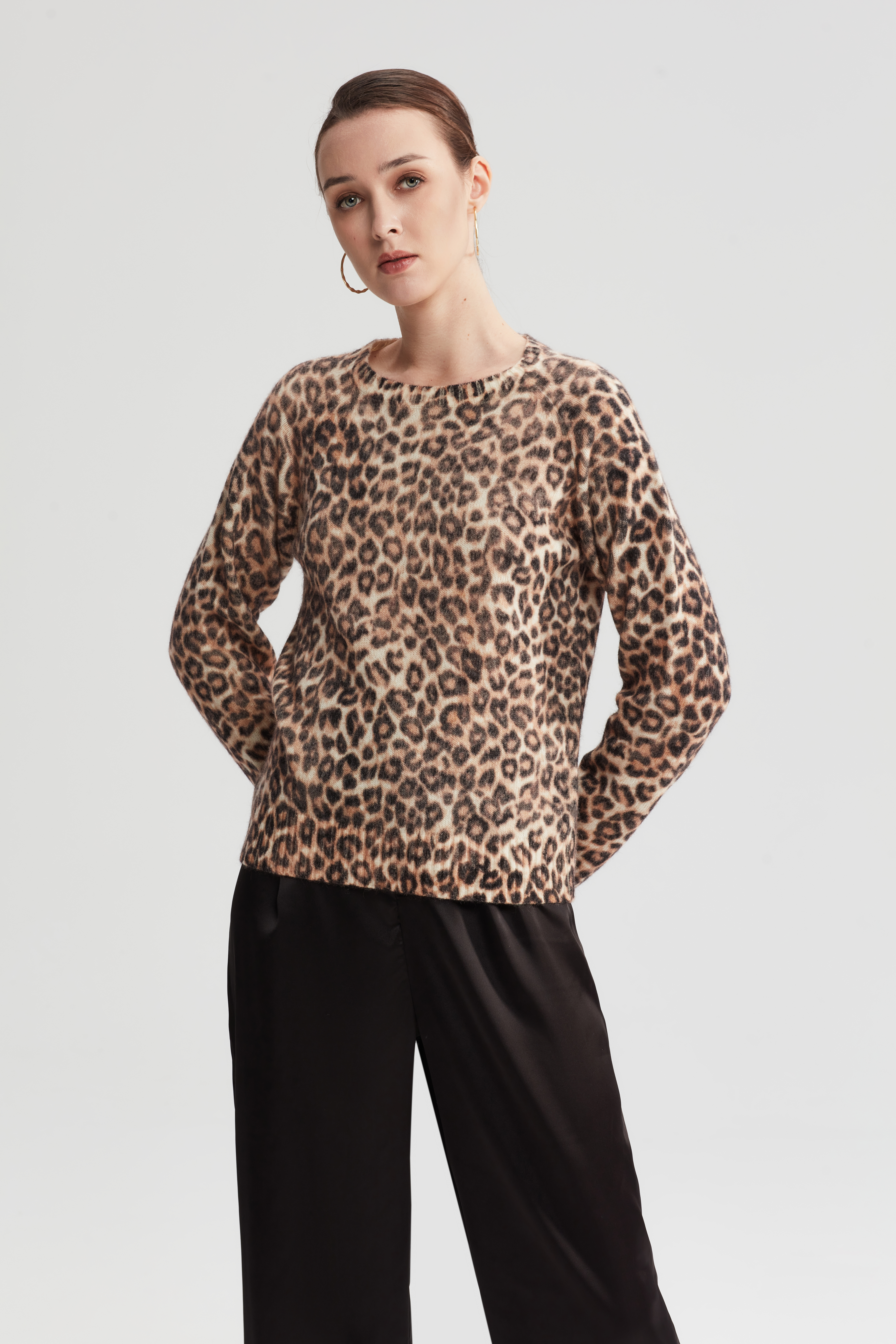 Leopard-print Tie-dye Jumper