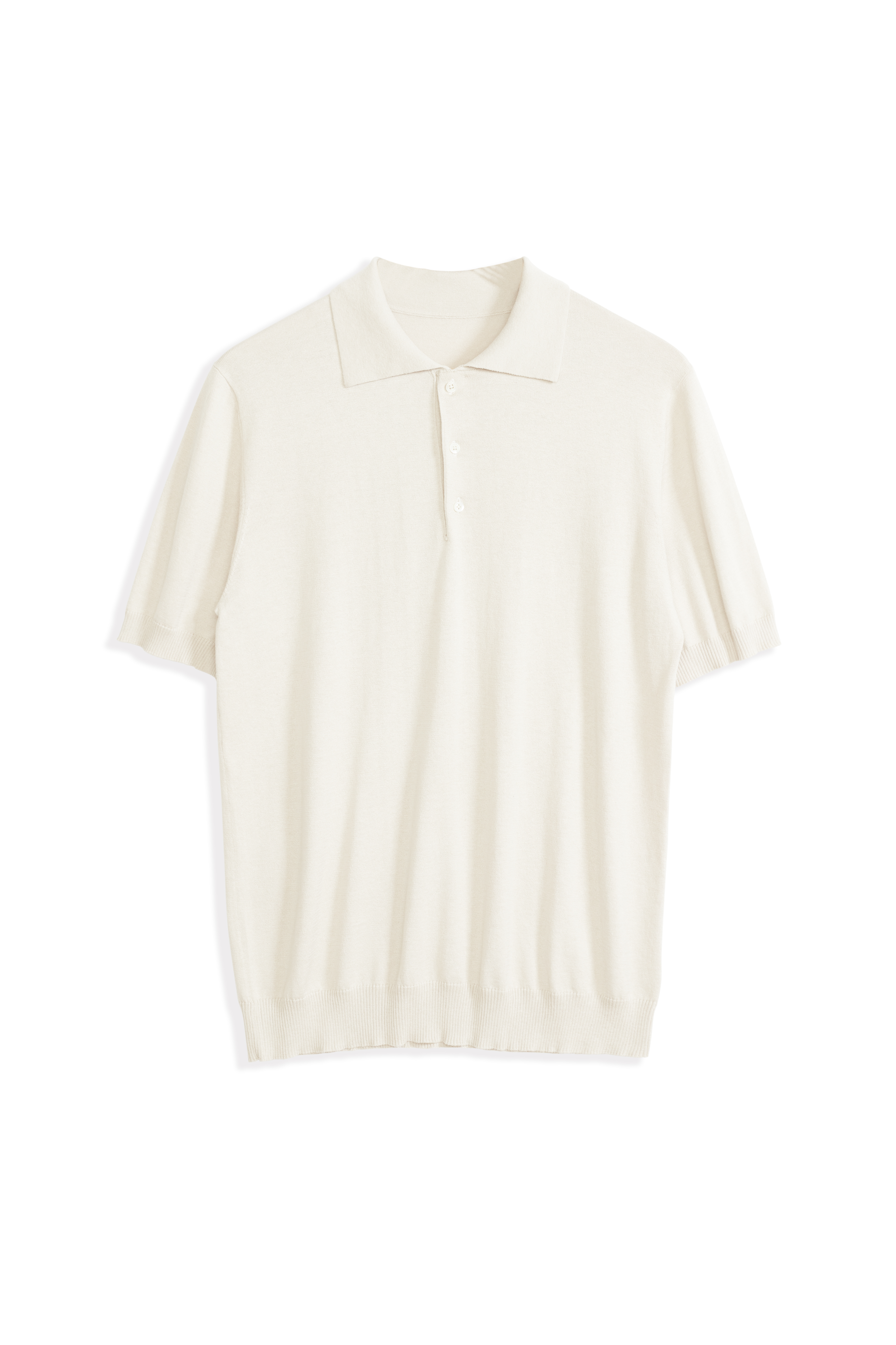 MEN'S SILK COTTON POLO WITH THREE MOTHER-OF-PEARL BUTTONS
