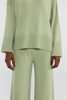 Light Green Knit Wide-Leg Pants