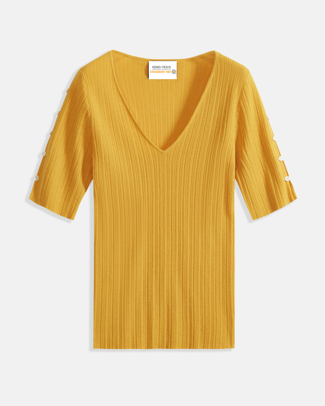 Women's V-neck pure cashmere pullover