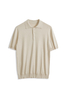 MEN'S SILK COTTON POLO WITH THREE MOTHER-OF-PEARL BUTTONS