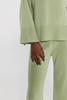 Light Green Knit Wide-Leg Pants