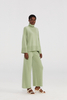 Light Green Knit Wide-Leg Pants