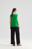 Bright Green Knit Round Collar Vest