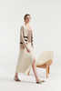 Women's V neck Wheat Stripe Pure Cashmere Button Cardigan 