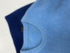 Men's Round Neck Blue Pure Cotton Pullover