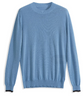 Men's Round Neck Blue Pure Cotton Pullover