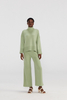 Light Green Knit Wide-Leg Pants