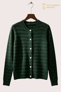 100% Cashmere Striped Button Front Cardigan, 7GG S2613