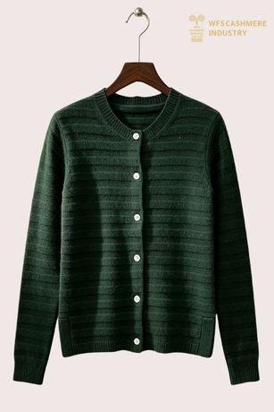 100% Cashmere Striped Button Front Cardigan, 7GG S2613