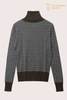 Premium Men's Dark Brown Striped Jumper | Seamless Stripe OEM