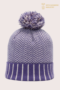Premium Striped Pure Cashmere Beanie | Knit Accessories OEM