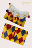 7GG Harlequin Jester Pet Sweater with Pom-Pom Collar | Costume Pet Knitwear OEM