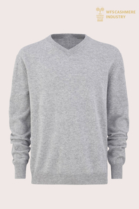 Premium Men's 12GG Pure Cashmere V-Neck Sweater