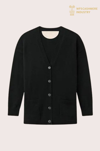 Premium Men's 12GG Pure Cashmere Cardigan with Shell Buttons | Custom Knitwear OEM