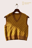 100% Cashmere Cable Knit V-Neck Sweater Vest, 5GG S2602