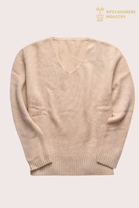 Premium Women's Chunky V-Neck Cashmere Sweater | Heavy Knit OEM