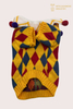 7GG Harlequin Jester Pet Sweater with Pom-Pom Collar | Costume Pet Knitwear OEM