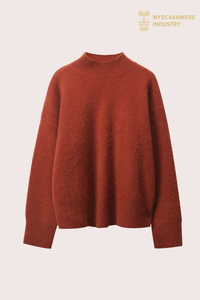 Custom Brick Red Crew Neck Jumper OEM | Eco-Dyed Knitwear Factory