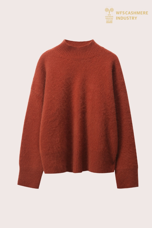 Custom Brick Red Crew Neck Jumper OEM | Eco-Dyed Knitwear Factory