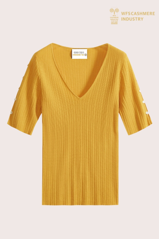 Premium Summer Cashmere V-Neck Pullover | Lightweight Knit OEM